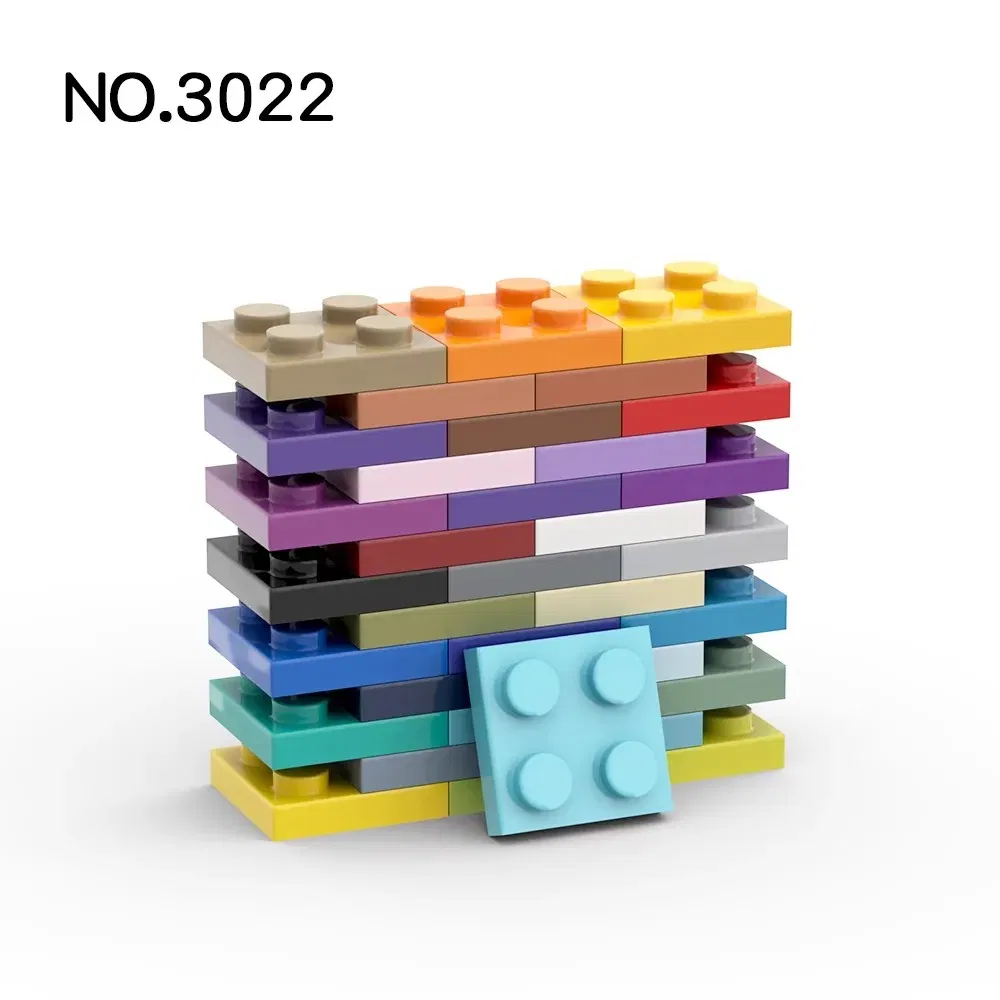 Color: WHITE - 20Pcs MOC Parts 3022 94148 Plate 2 x 2 Compatible Bricks DIY Assmble Building Blocks Particle Kid Puzzle Brain Toy Birthday Gif