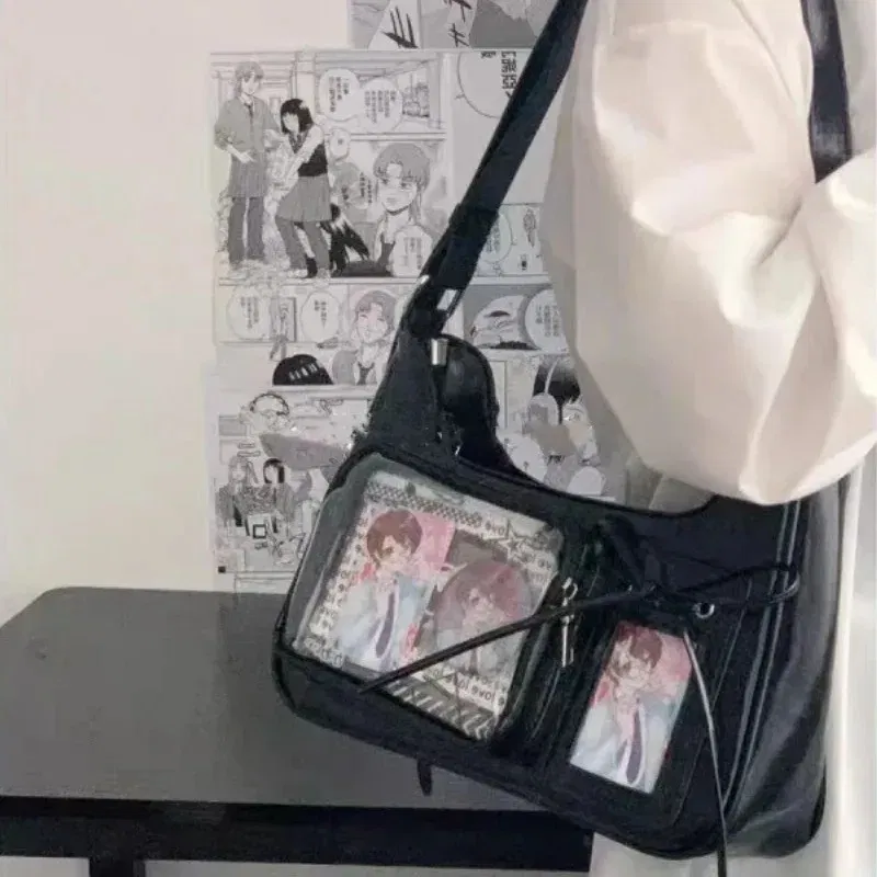 Color: Beige - Women's Transparent Ida Bags Japan Shoulder Bags Women Students Crossbody Bags Women's Designer Handbags
