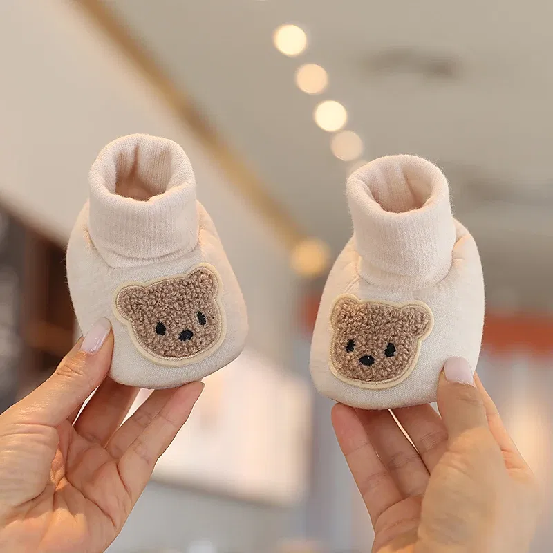 Color: Dark Grey, Baby Age: 13-18 Months - Winter New Cute Cartoon Baby Booties Boy Girl Boots Cotton Soft-Sole Non-Slip Warm Toddler First Walkers Infant Crib Shoes
