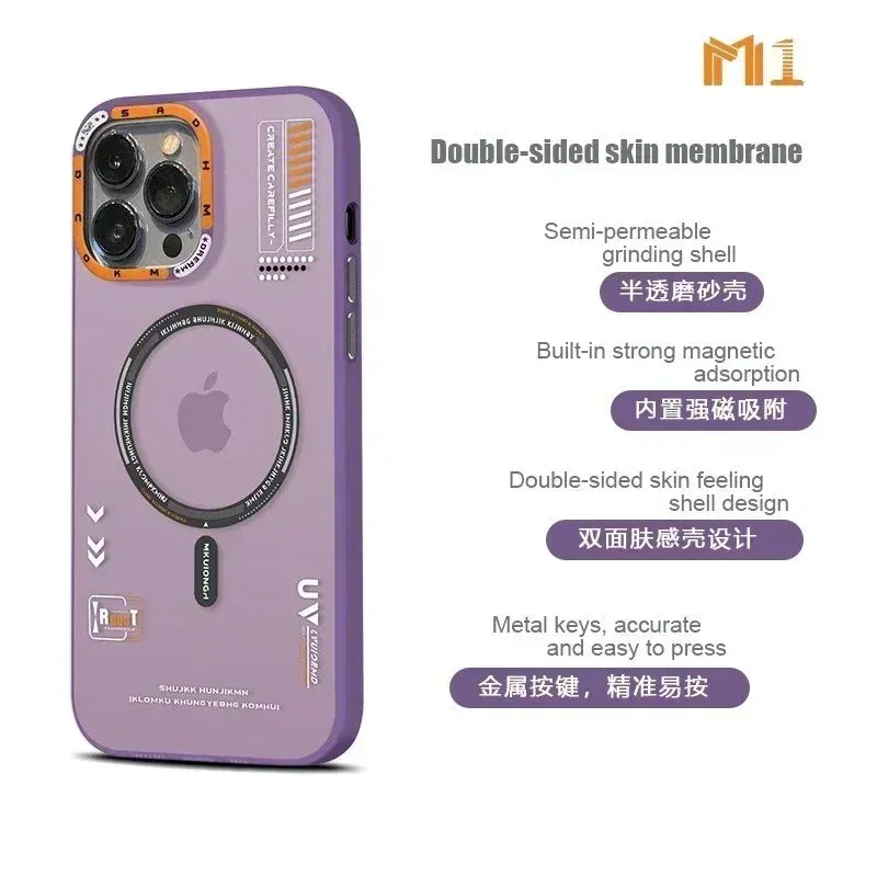 Color: black, Material: Denim - Matte Magnetic Phone Case For iPhone 12 13 14 15 16 Pro Max Megsafe Wireless Charge Frosted Back Metal Lens Frame Buttons Cover