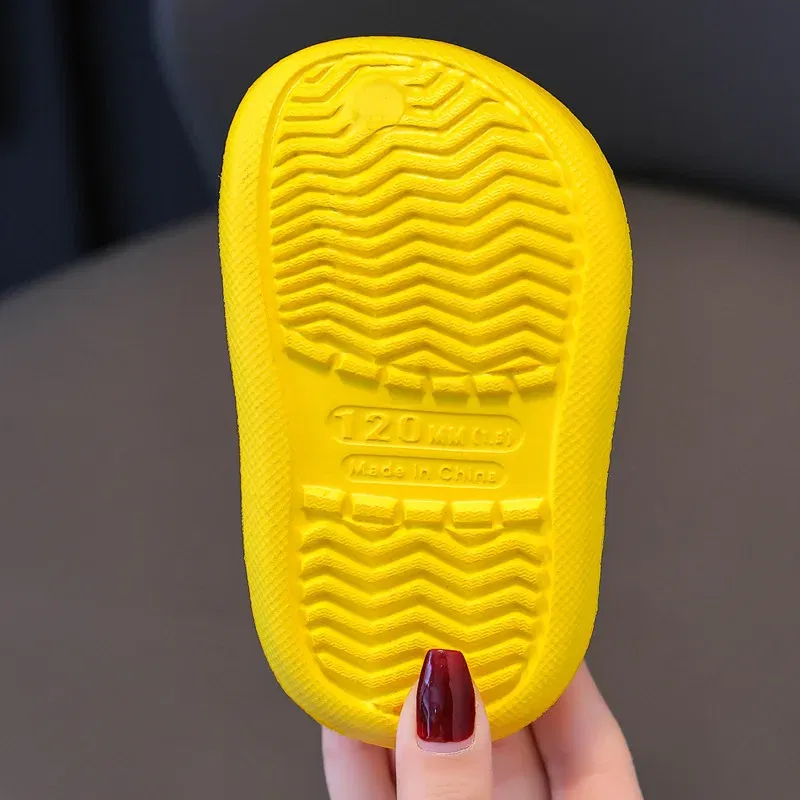 Color: Pink, Shoe Size: 2.5 - Summer Childrens Slippers Hole Kids Sandals Soft Anti-Skid Cartoon Dinosaur DIY Design Indoor Anti-Slip Boys Girls Beach Shoes