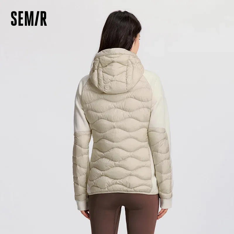 Semir Down Coats Women Slim Fit Patchwork Waterproof Fleece Raglan Sleeve 2025 Winter Clothes Woman New in Coats & Jackets