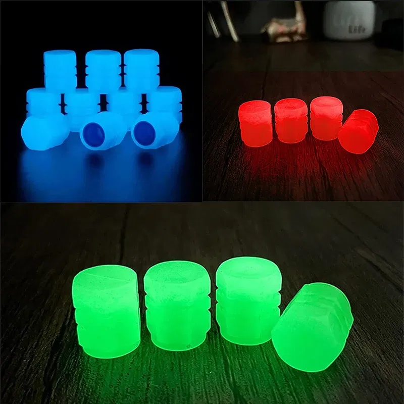 Color: Brown - Luminous Valve Caps Fluorescent Red Night Glowing Car for Mercedes-Benz A B C E S G M ML GLK CL CLK CLS E GL R SL SLK SLS-class