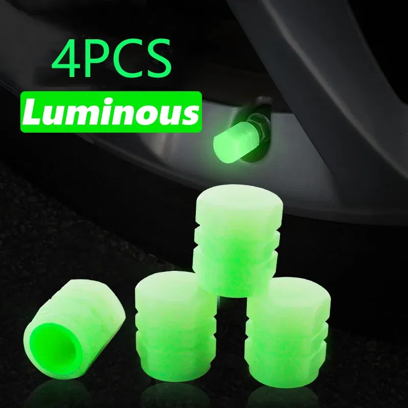 Color: Brown - Luminous Valve Caps Fluorescent Red Night Glowing Car for Mercedes-Benz A B C E S G M ML GLK CL CLK CLS E GL R SL SLK SLS-class