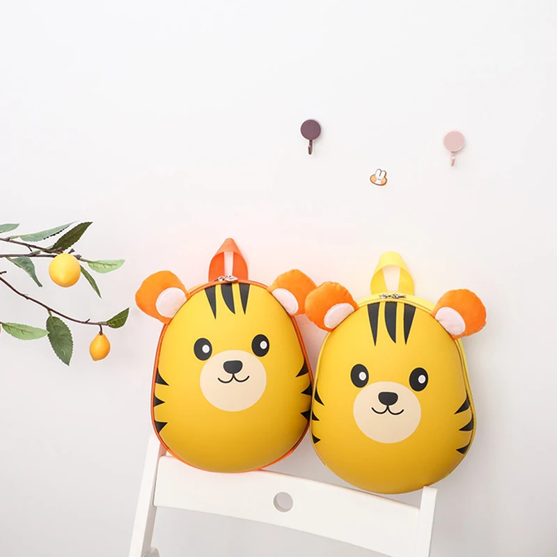 Color: Sky blue - New Cartoon Fashion Kids Backpack Eggshell Bag Super Cute Animal Backpack Kindergarten Schoolbag Male And Female Baby Backpack