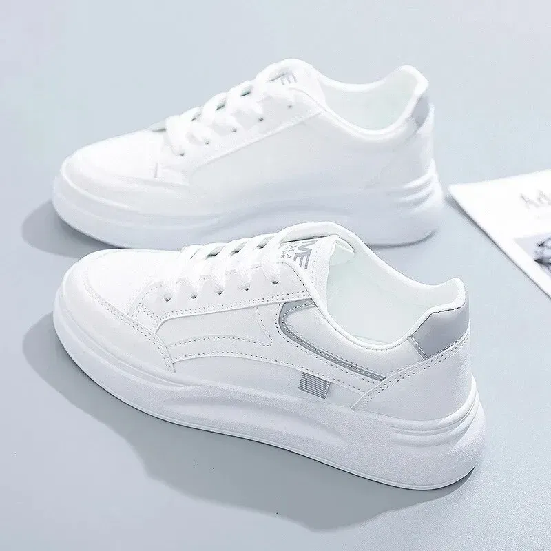 Shoe Size: 37, Color: WHITE - Fashion Women's Shoes Summer Thick Sole White Spring Autumn Breathable Platform Tennis Woman Runing Shoes Female Casual Sneaker
