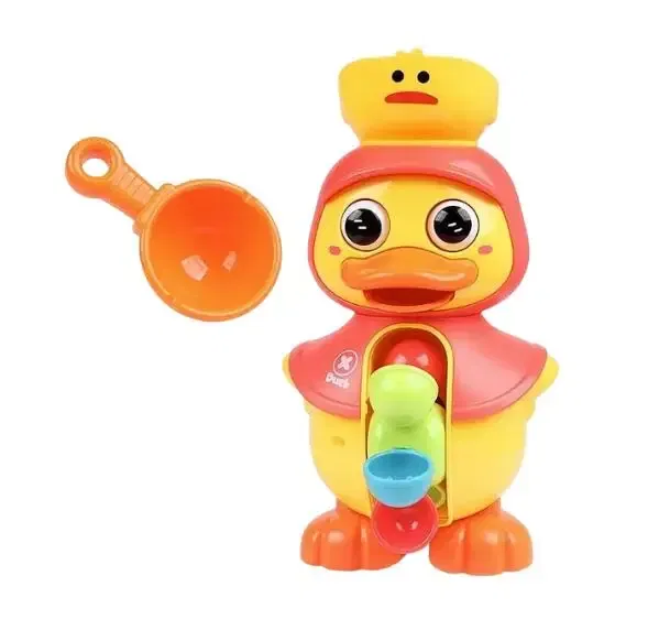 Color: Red - Kids Shower Bath Toys Cute Duck Bathtub Toys for Toddlers 1-4 Years Old with Rotating Water Wheels Bathroom Power Suction Water
