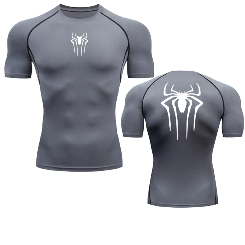 Color: Blue, Size: L - Printed Men's Athletic Compression Shirts Athletic Quick Dry Breathable Rash Guard Athletic Tight Workout Tops Summer Men