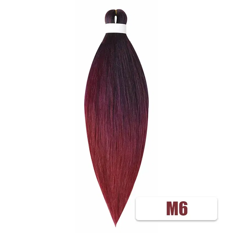 Color: #Burgundy, Stretched Length: 26inches, Bulk Buy: 1Pcs/Lot - Kanekalon 26inch Hot Water Set Pre Stretched Jumbo Braiding Hair Box Twist Braids Synthetic Hair Extensions For Women Soft Yaki