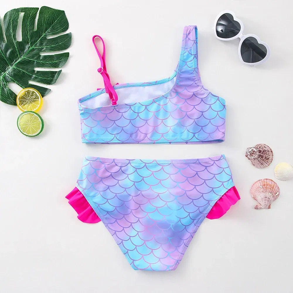 Color: Mixed Color, Size: S - Lilo Stitch Girls Swimsuit One-Piece Bathing Suits Children's Dresses Summer Swimwear Beach Suit Kids Wear Fashion Mermaid Fish