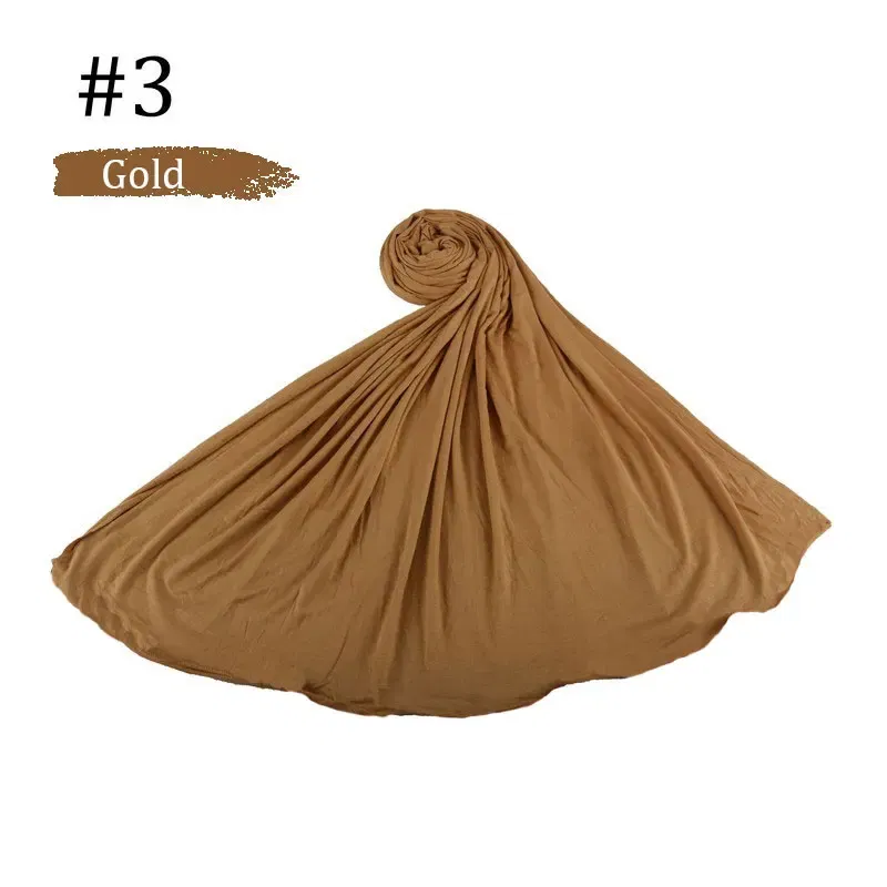 Color: Light Coffee - 180X85cm Muslim Women Jersey Hijab Scarf Cotton Stretchy Premium Jersey HIjabs Soft Material Big Large Size Jersey Scarves