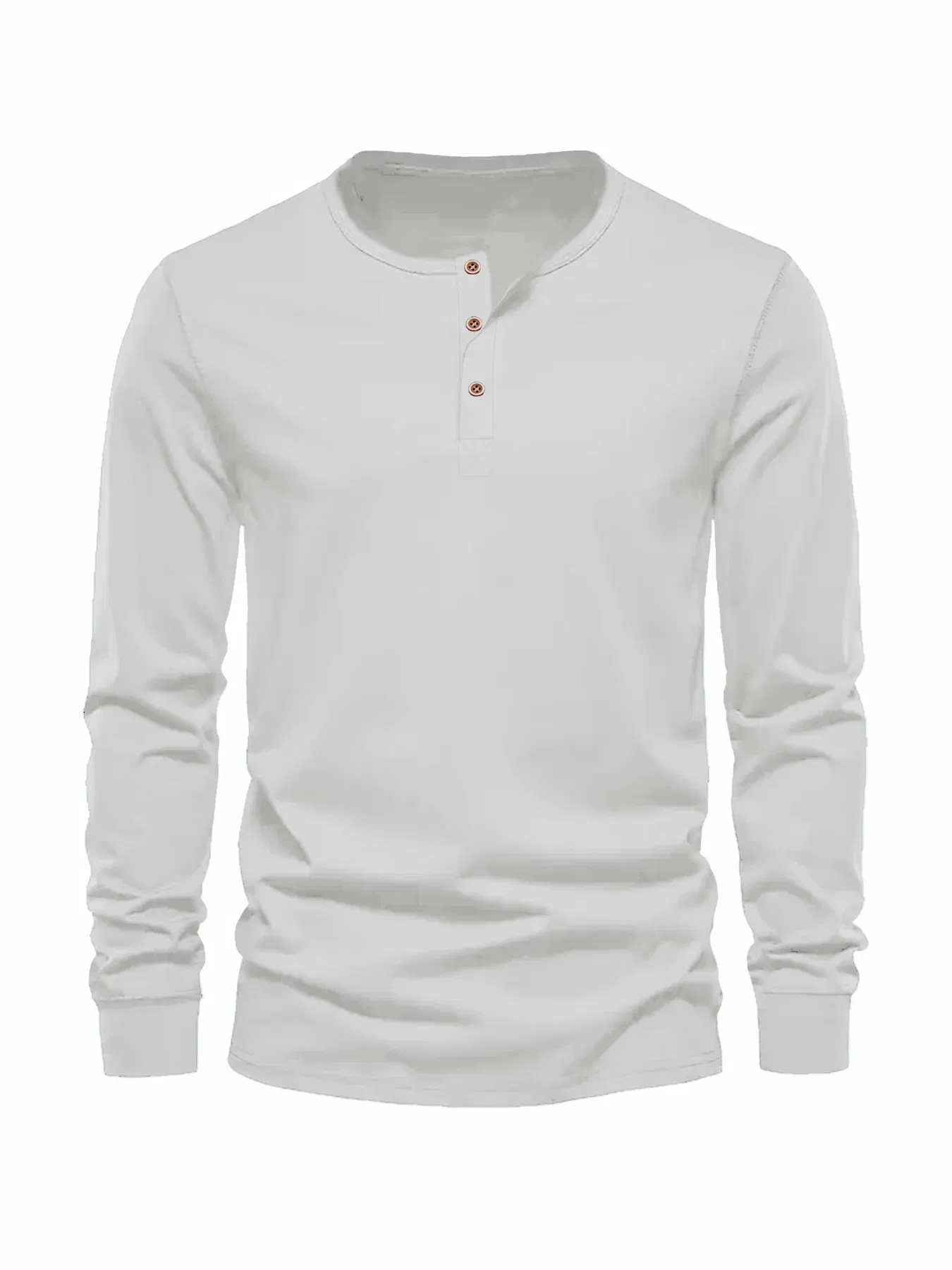 Color: Navy Blue, Size: XL - Men's Long Sleeved Henley Neck T-shirt Slim Fit Bottoming Shirt Fitness Tops Tees Button Neck Casual Cozy Tshirt