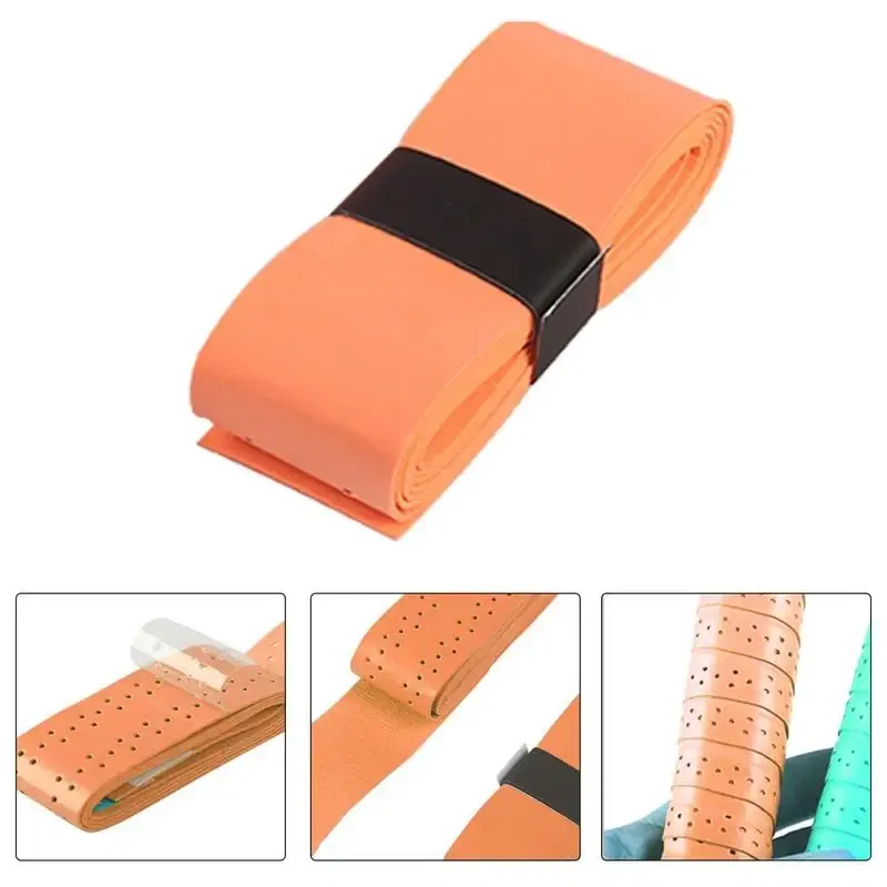 Color: Pink, Ships From: CN - 2023 Badminton Grip Tape Anti-Slip Fishing Rod Wrapping Belt With Holes Absorbing Sweat Grip Sticky For Tennis Sports Racquets