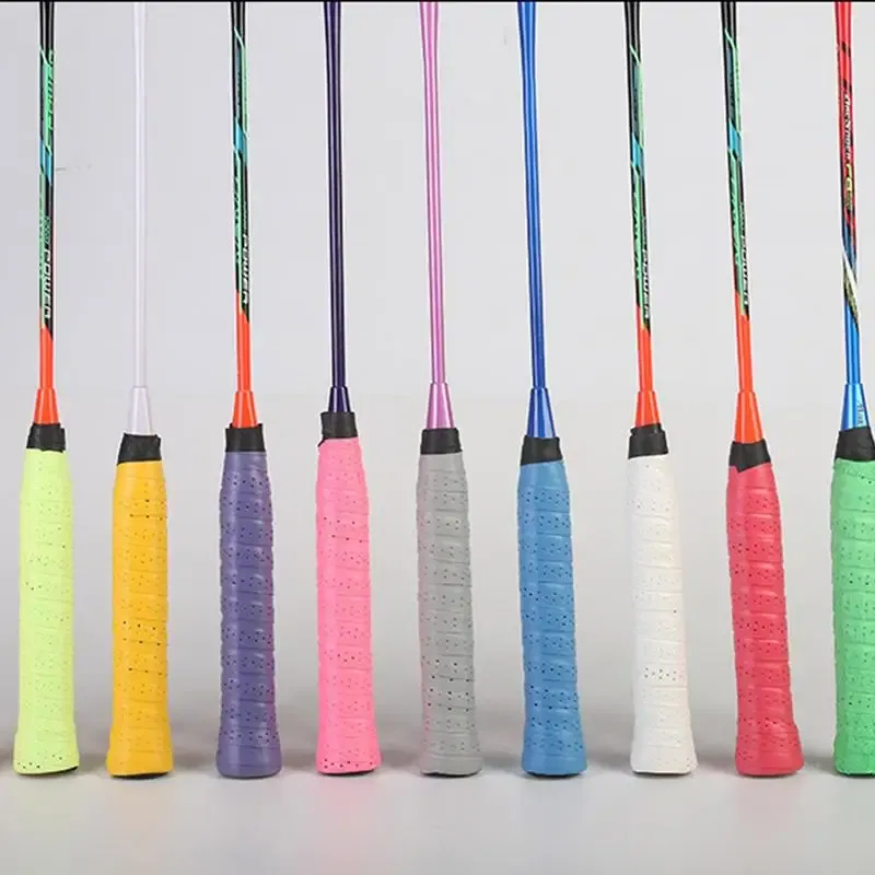 Color: Pink, Ships From: CN - 2023 Badminton Grip Tape Anti-Slip Fishing Rod Wrapping Belt With Holes Absorbing Sweat Grip Sticky For Tennis Sports Racquets