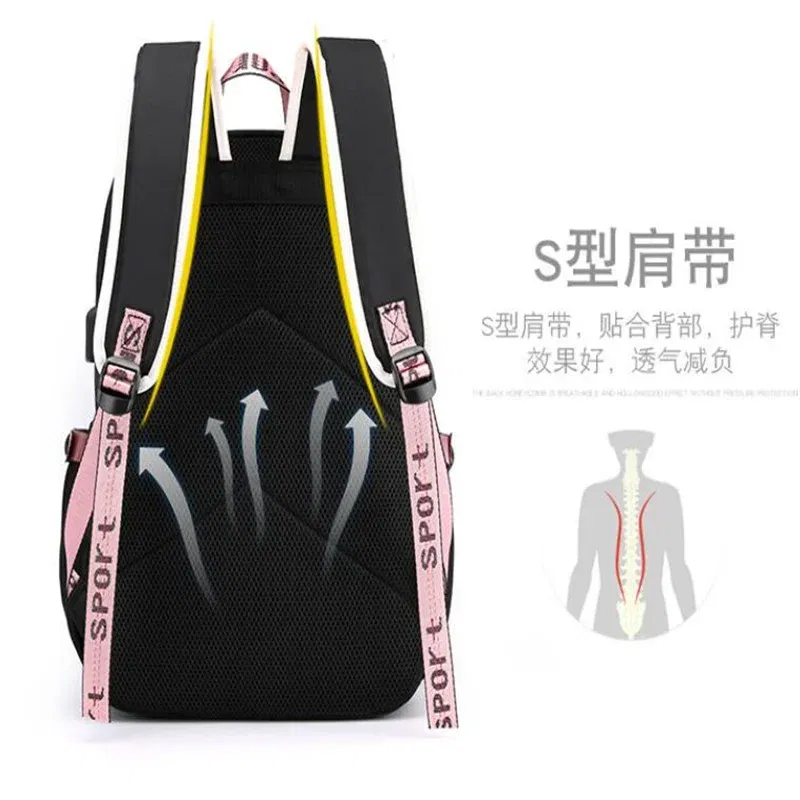 Color: Dark Khaki, Size: 17 Inches - Demon Slayer Backpack Schoolbag USB Laptop Bag Tokitou Muichirou Kanroji Mitsuri Men Women Rucksack Travel Shoulder Outdoor Bags