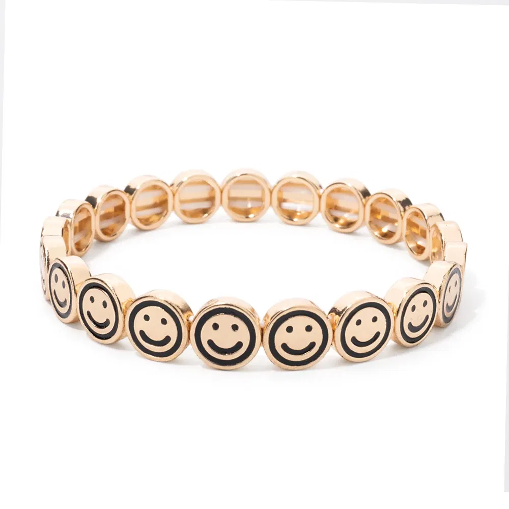 Metal Color: MULTI, Ships From: CHINA, Diameter: 50-52mm - 2024 New Rhinestone Happy Bangle For Women Diamond Hand Accessory