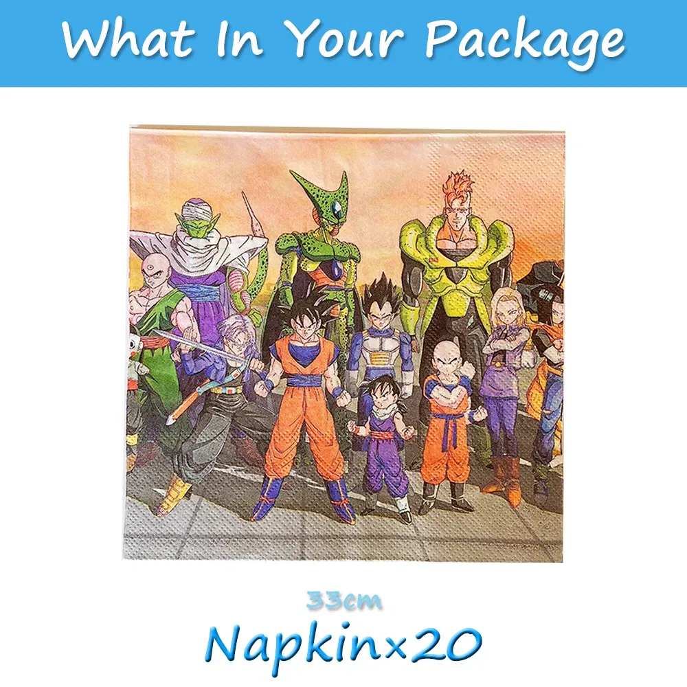 Color: WHITE, Ships From: CHINA - Goku Dragon Ball Z Kids Birthday Party Gift Decoration Boy Tableware Party Supplies Plate Cup Tablecloth Foil Balloon CakeTopper
