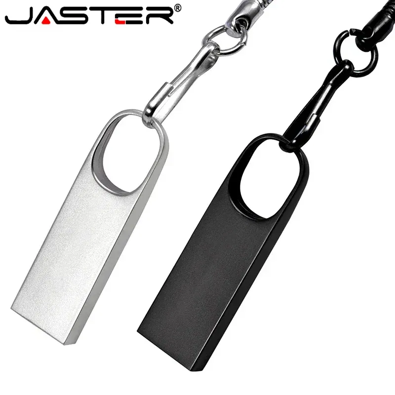 Capacity: 64GB, Color: Silver - JASTER Metal USB Flash Drives 64GB Real Capacity Memory Stick Black Pen Drive 32GB Creative Business Gift Silver Storage U Disk