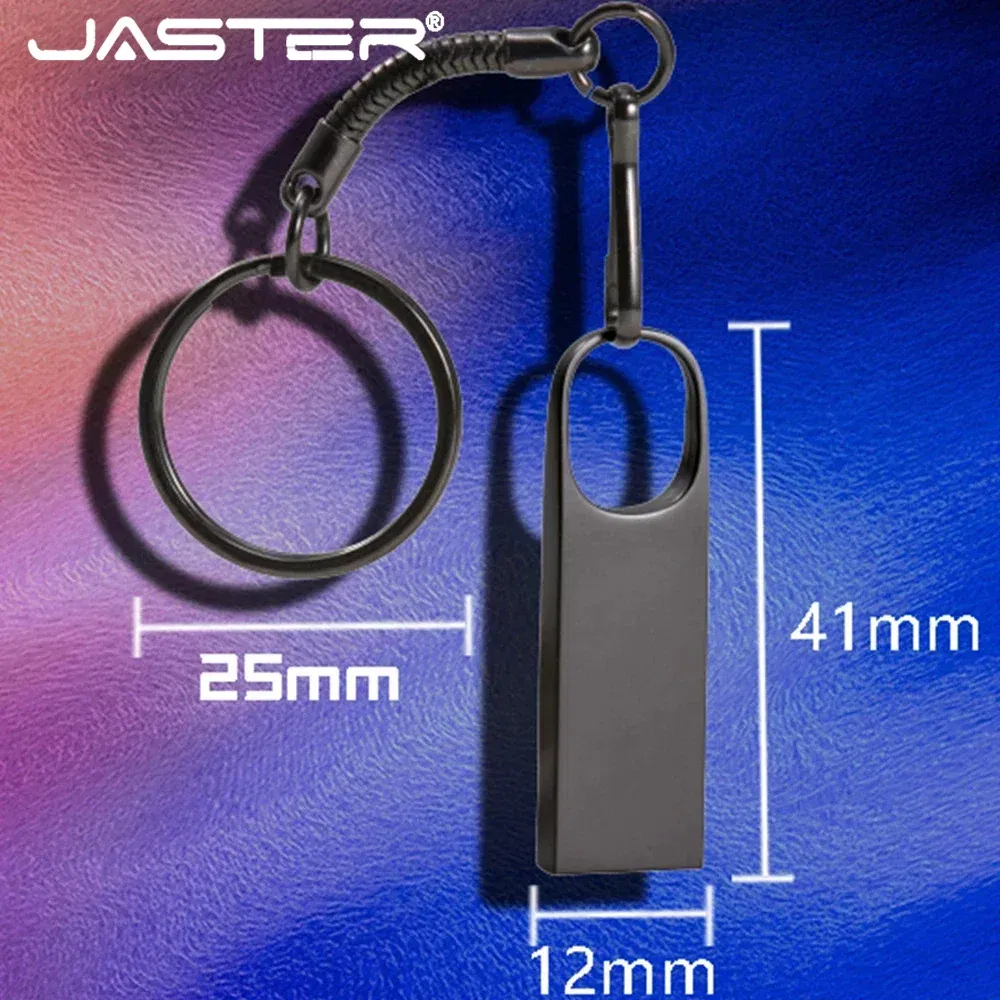 Capacity: 64GB, Color: Silver - JASTER Metal USB Flash Drives 64GB Real Capacity Memory Stick Black Pen Drive 32GB Creative Business Gift Silver Storage U Disk