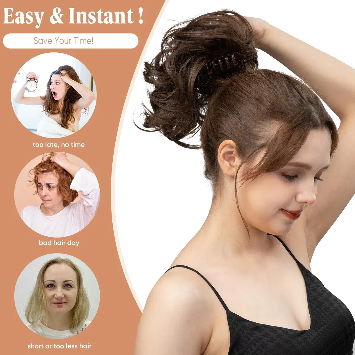 Color: 1B/30HL - SARLA Premium Synthetic Diy Claw Clip In Ponytail Extensions Hairpiece Hair Bun Fake Blonde Natural Hair False Pigtail P026