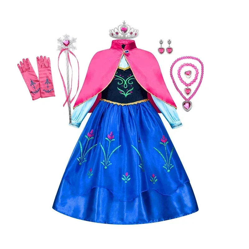 Color: Gold, Kid Size: 13 - Disney Kids Girls Cosplay Frozen Elsa Anna Princess Dress Girl Mesh Ball Gown Carnival Birthday Clothes Snow Queen Elsa Costume