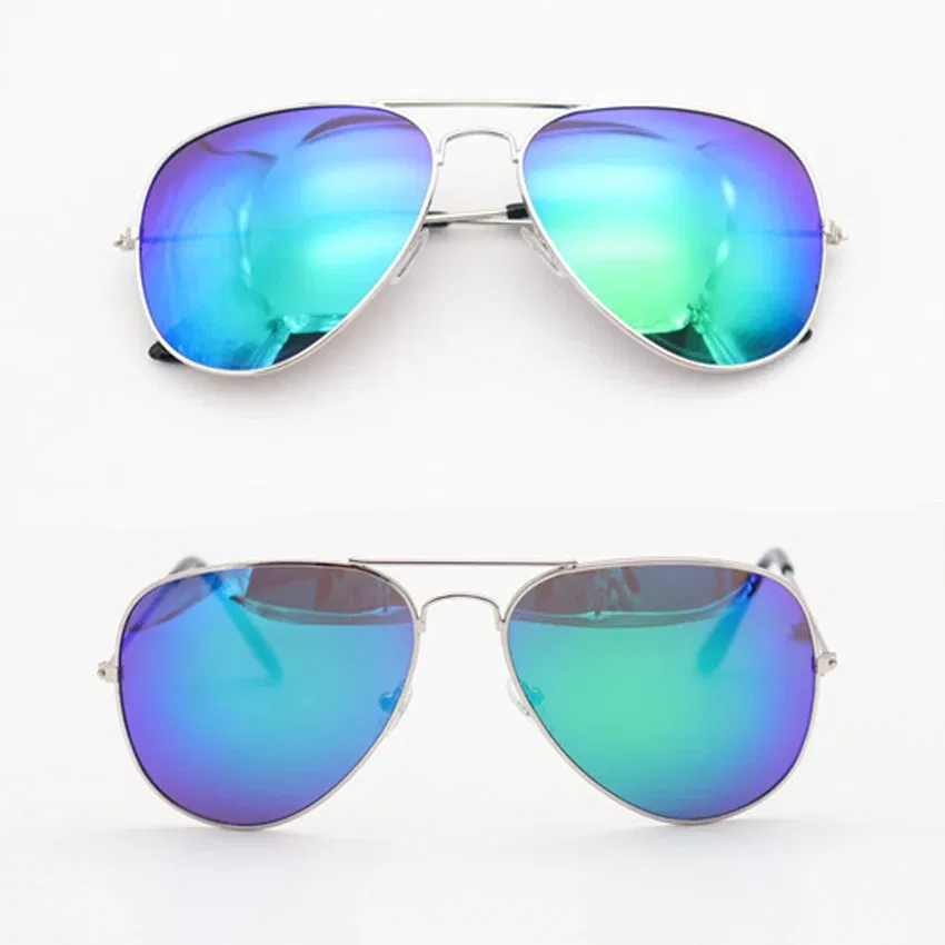 Lenses Color: Blue-gray, Frame Color: other - FOENIXSONG Fashion Sunglasses for Women Men Pilot Round Gradient Mirror Women's Glasses Oculos Lentes Gafas De Sol