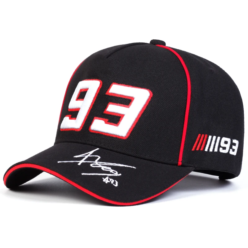 Color: black - 2024 New Simple Letter 93 Embroidery Hip hop Fashion Baseball cap 100% Cotton Unisex Adjustable Outdoor Sports Sun Cap Trucker H