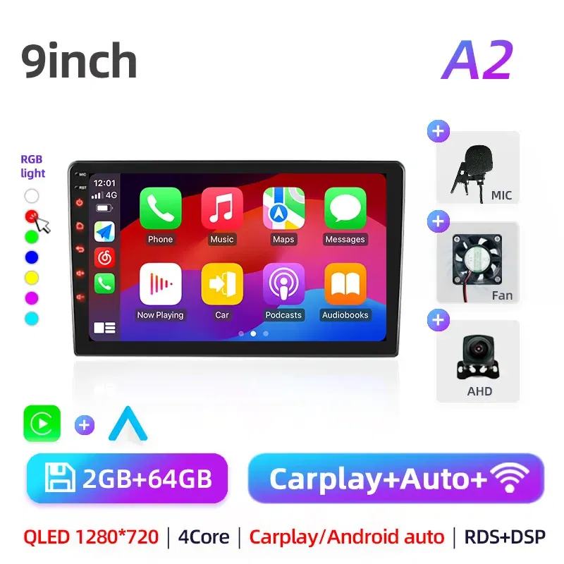 Color: Yellow, Ships From: CHINA - Car radio with GPS Multimedia player with Android 12 7/9/10''2 Din Universal Stereo Carplay AUTO for Volkswagen, Nissan, Hyundai