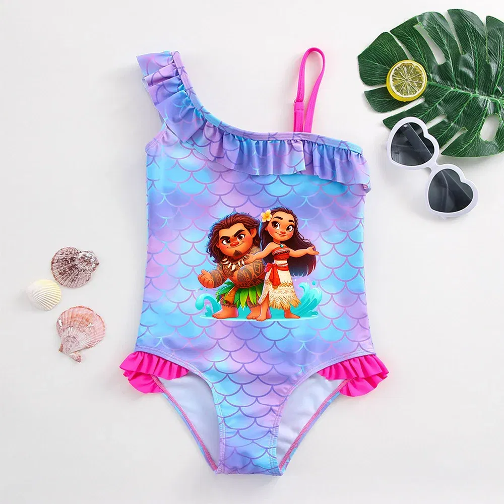 Color: black, Kid Size: 6M - Moana Baby Girl Mermaid Fish Scale Print Swimsuit One-Piece Swimwear Toddler Bathing Suit Beach Outfit