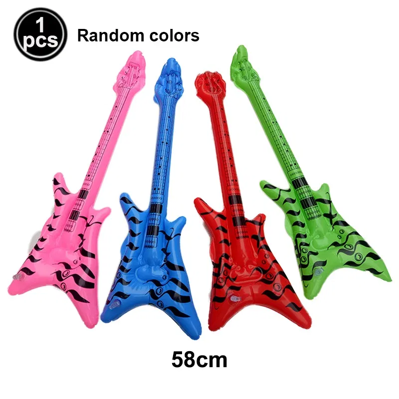 Color: light green - 1pc Guitar Balloon 36inch Inflat Guitar Music Rock Party Decoration 80s 90s Disco Party Supplies