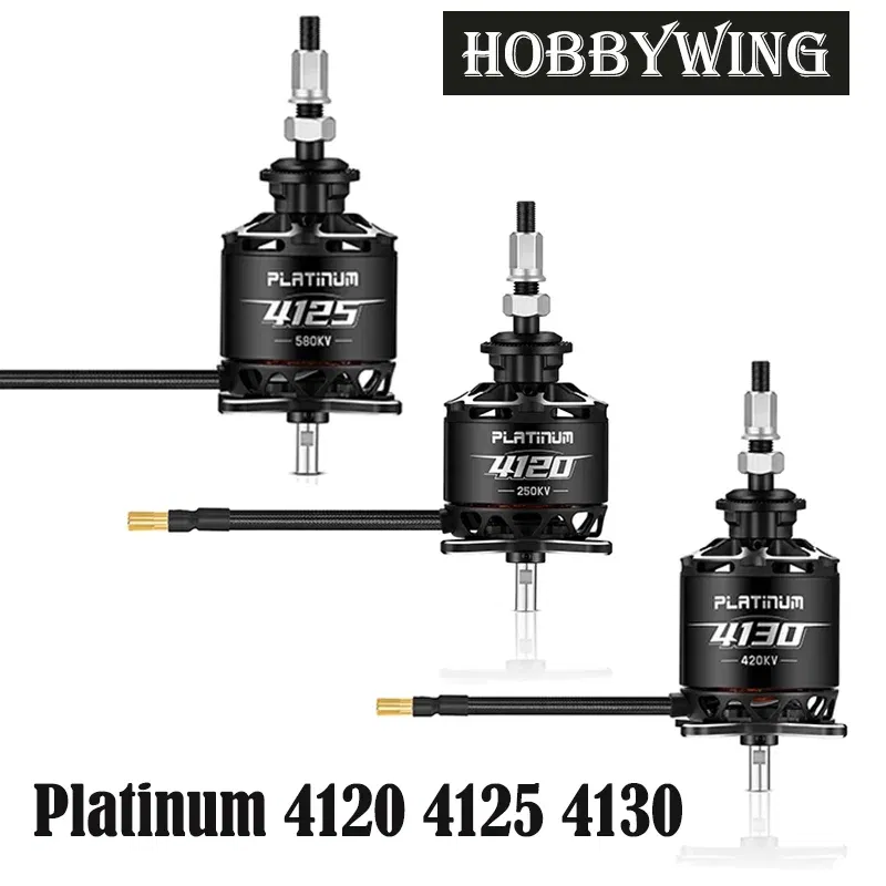 Color: Light Grey - Hobbywing Platinum 4120 4125 4130 41 Series fixed wing Brushless Motor High efficiency / strong performance For Rc Model Parts