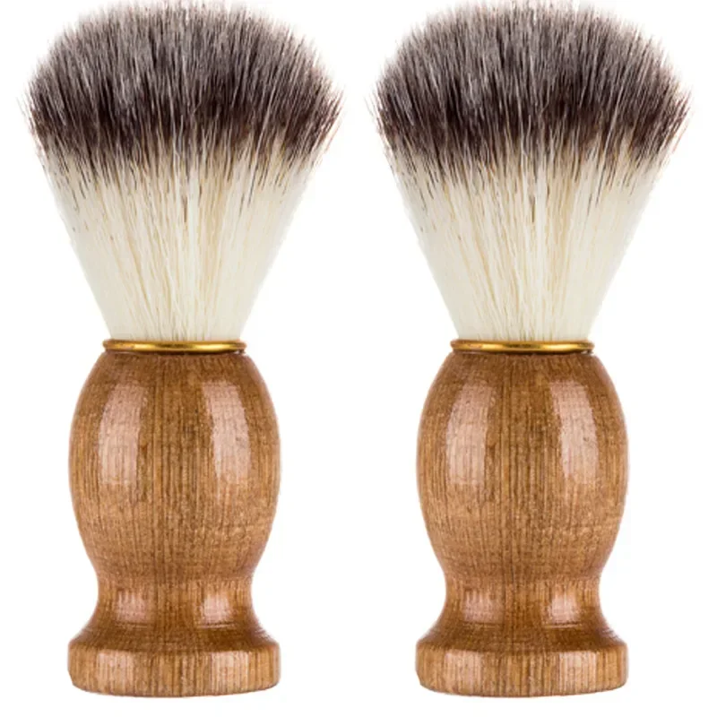Color: Blue - 1pc High Quality Men Shaving Beard Brush Badger Hair Shave Wooden Handle Facial Cleaning Appliance Pro Salon Tool