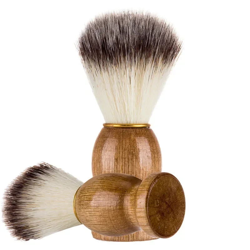 Color: Blue - 1pc High Quality Men Shaving Beard Brush Badger Hair Shave Wooden Handle Facial Cleaning Appliance Pro Salon Tool