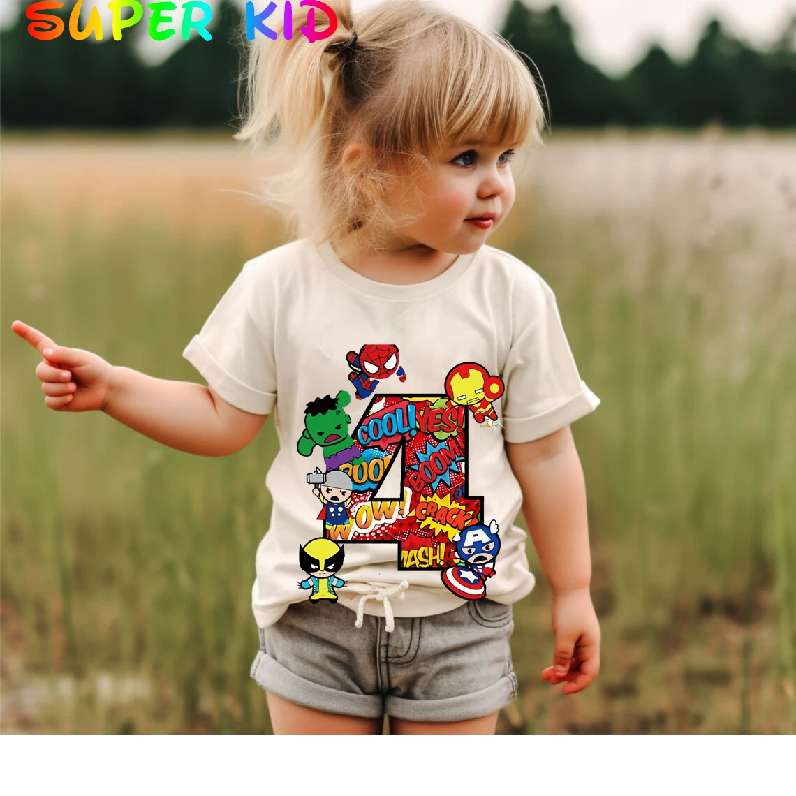 Color: black, Kid Size: 5T - Summer 2024 3 4 5 6 7 8 9 Marvel SuperHero Birthday Girl Short Sleeved T-shirt The Avengers Personalize Name Birthday Boy Shirt