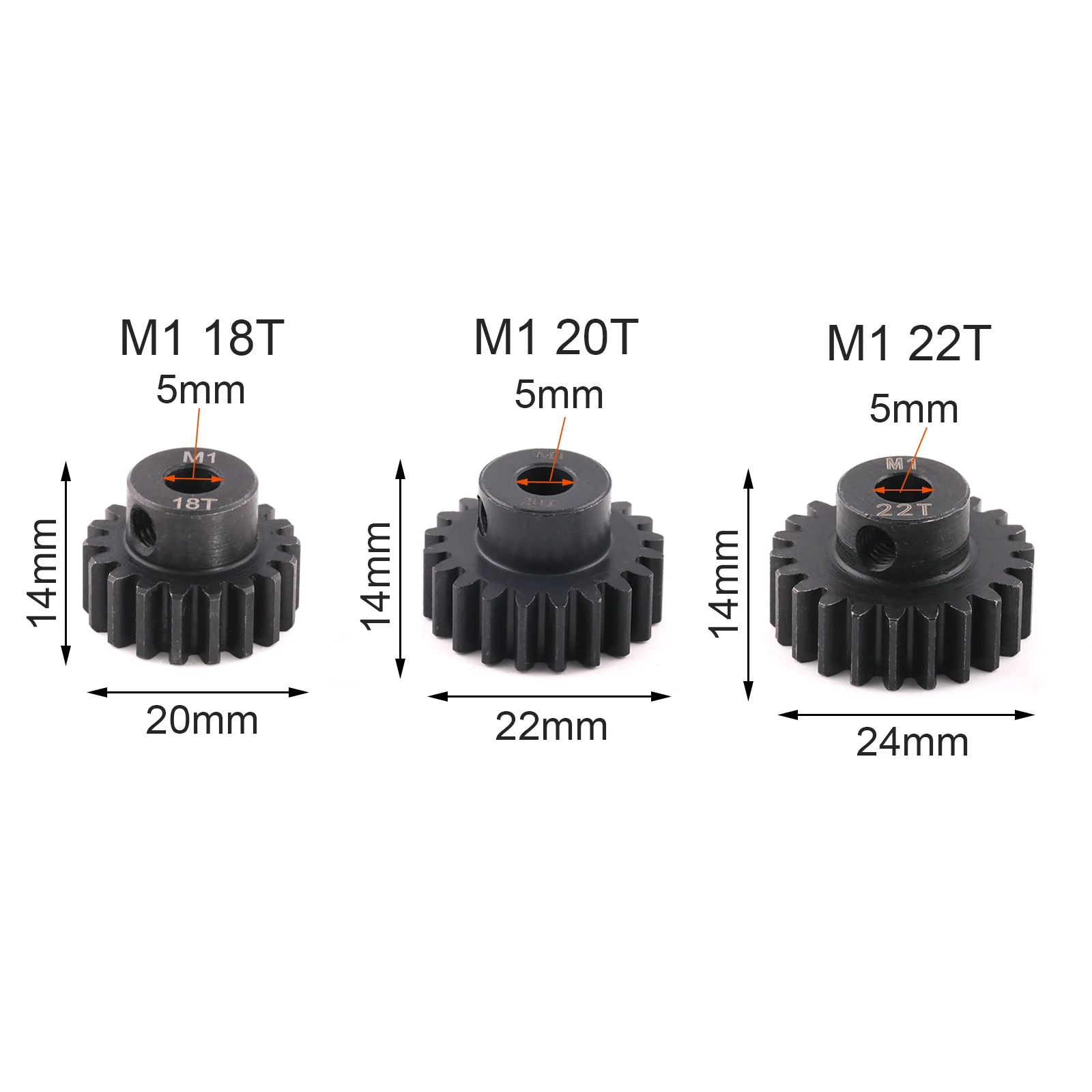 Color: Red - M1 46T 50T 52T 54T HardenedSteel Motor gear for 1/5 Traxxas X-Maxx 1/7 X0-1 1/10 Maxx 1/10 E-REVO 2.0 VXL RC Model Upgrade Parts