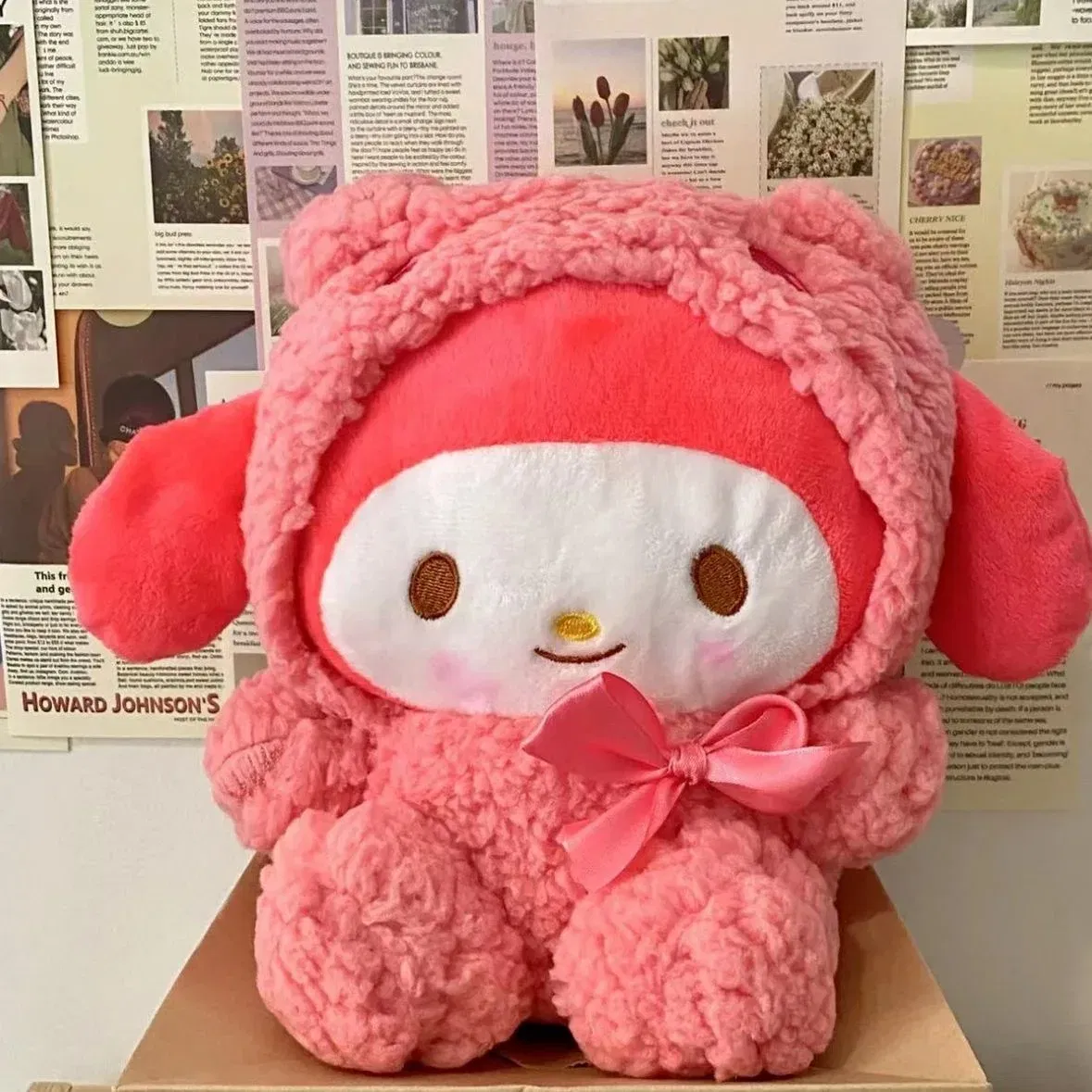 Color: DeepPink, Height: 11cm-30cm - kawaii Sanrio Plushies Toy Hello Kitty Cinnamonroll Pochacco Kuromi Plush Doll Cos Bear Cute Toys Children Birthday Gifts