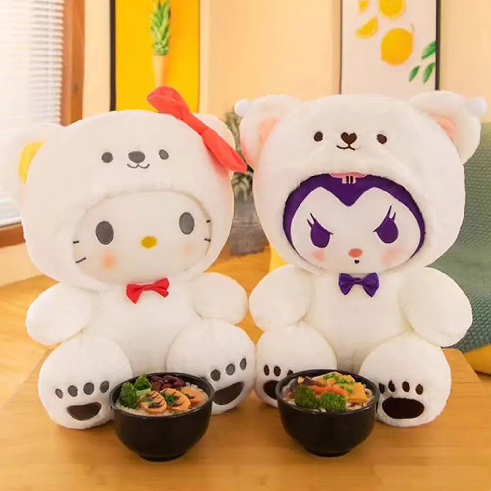 Color: DeepPink, Height: 11cm-30cm - kawaii Sanrio Plushies Toy Hello Kitty Cinnamonroll Pochacco Kuromi Plush Doll Cos Bear Cute Toys Children Birthday Gifts