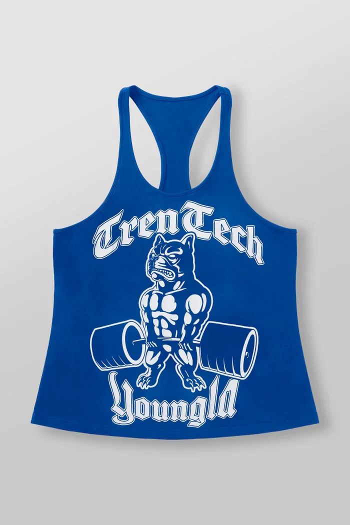 Color: SKY BLUE, Size: L - Young American new men's I-vest sports fitness hurdle sleeveless cotton loose running vest