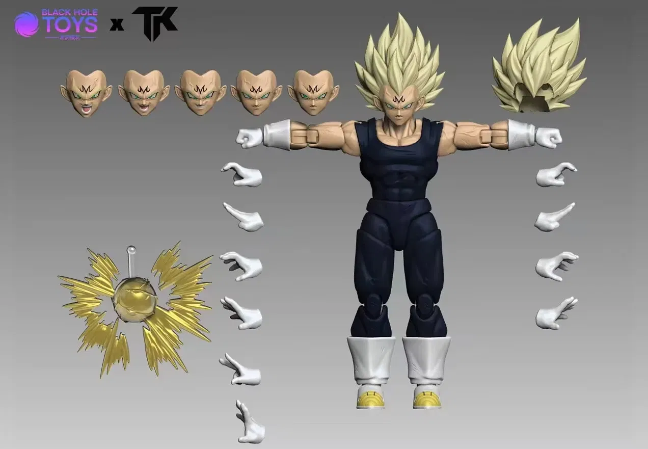 Color: Clear - In Stock Black Hole Toys & TK Dragon Ball Z SHF Super Saiyan SSJ Majin Vegeta Battle Damage Vegeta Anime Action Figures