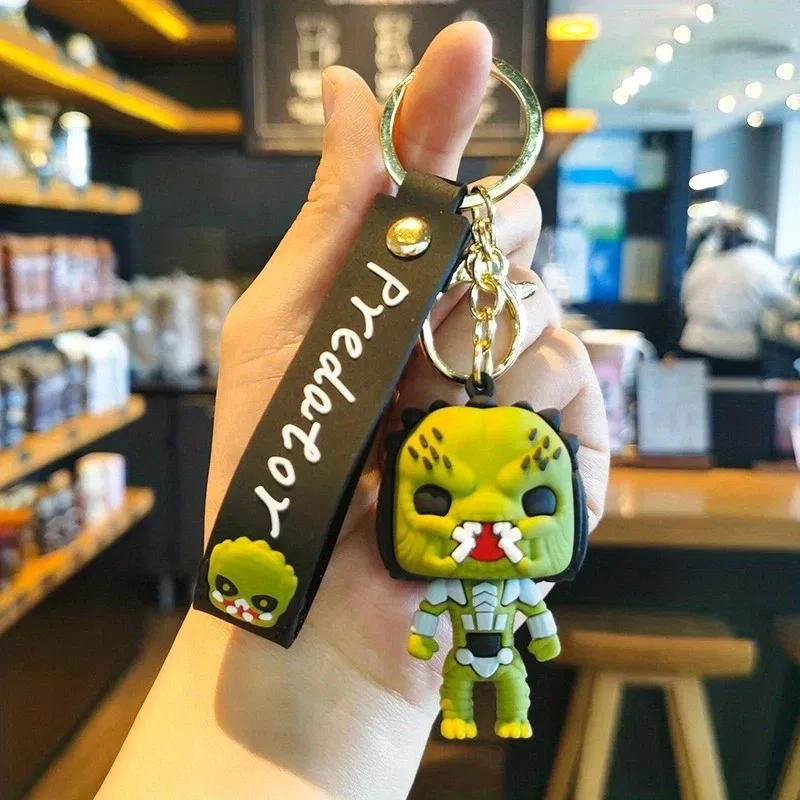Color: Yellow, Ships From: CHINA - Cartoon Wednesday Addams Silicone Keychain Pendant Car Backpack Bag Keyring 3D Doll Unisex Women Men Gifts Key Chain