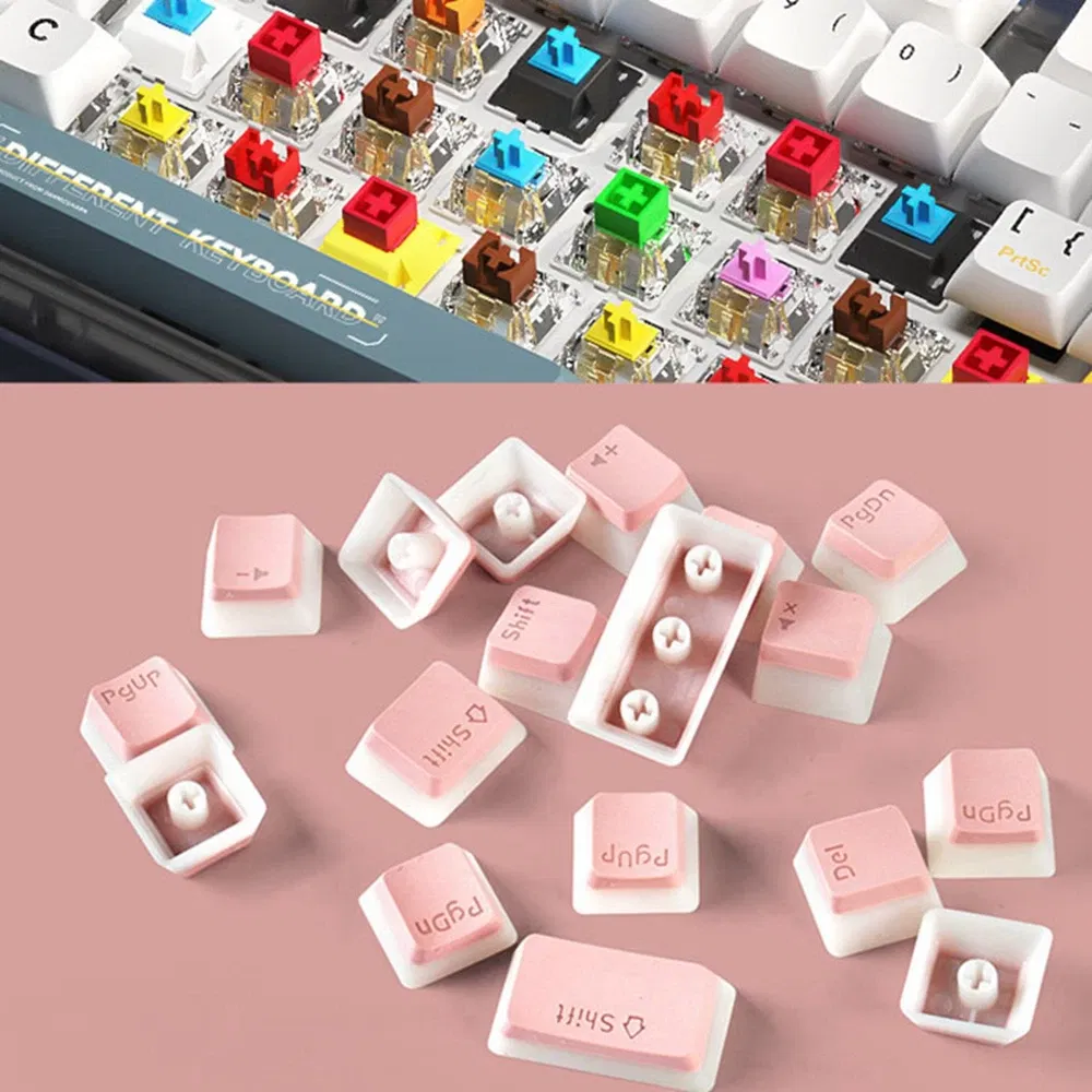 Color: Khaki - 129Keys Keyboard Keycap OEM Profile PBT Material Key Cap for Mx Hot Swap Mechanical Keyboard Switch Transparent Pudding Keycaps