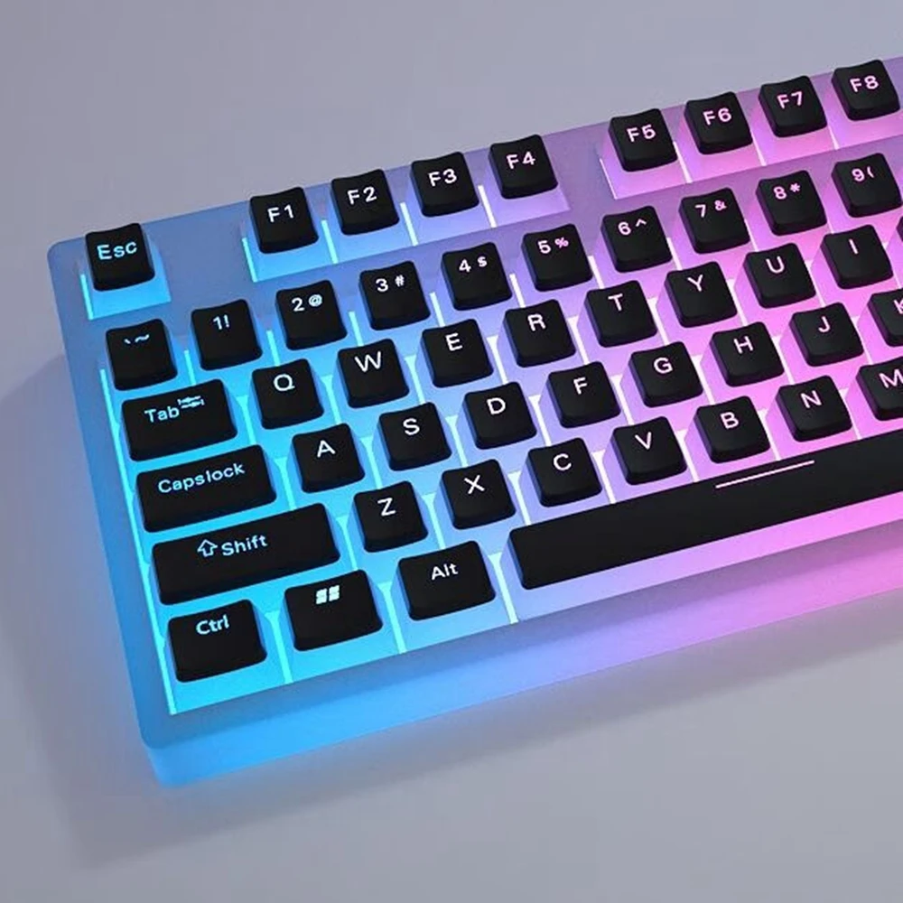Color: Khaki - 129Keys Keyboard Keycap OEM Profile PBT Material Key Cap for Mx Hot Swap Mechanical Keyboard Switch Transparent Pudding Keycaps