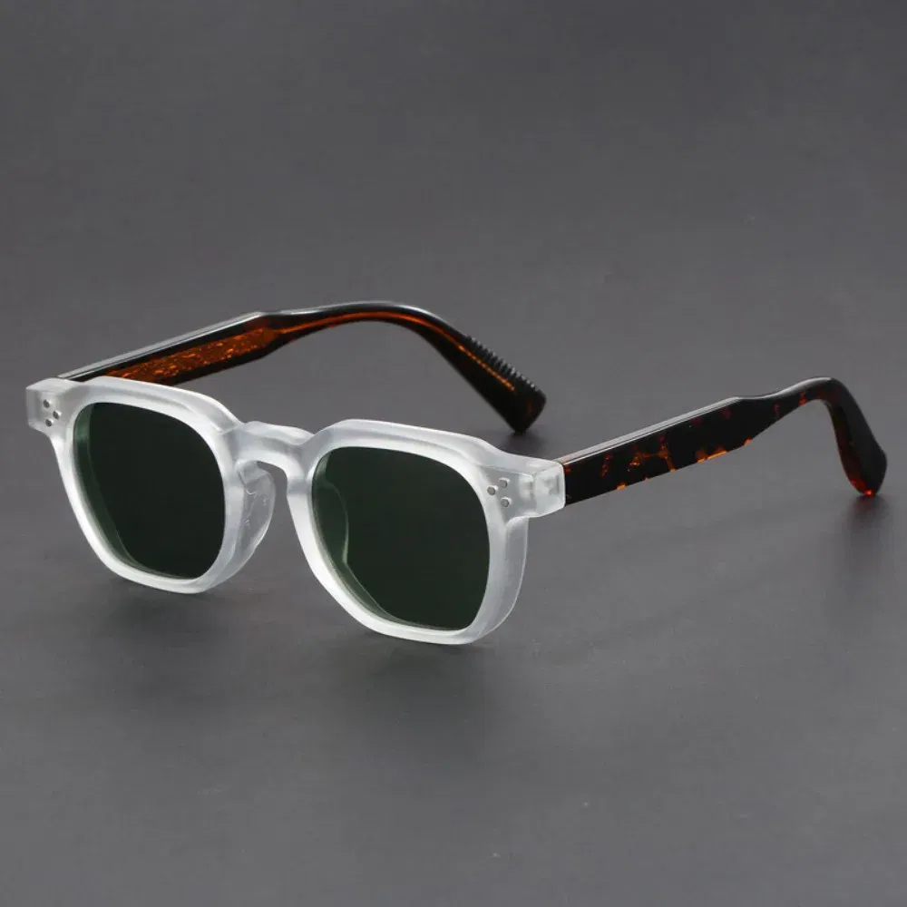 Lenses Color: GRAY - Boho Retro Polarized Sunglasses for Men Frame Polygonal Women's Sunglasses Outdoor High Quality Travel Glasses