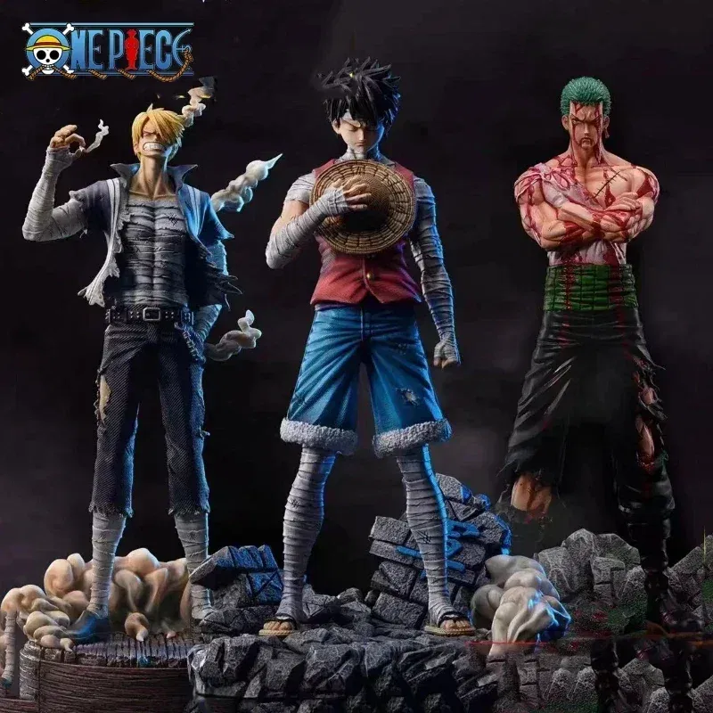 Color: green, Size: 12cm - One Piece Figures 3D2Y Bathed in Blood Zoro Condolence Luffy Sanji Anime Figures Pvc Collection Model Toys doll Kids Gift