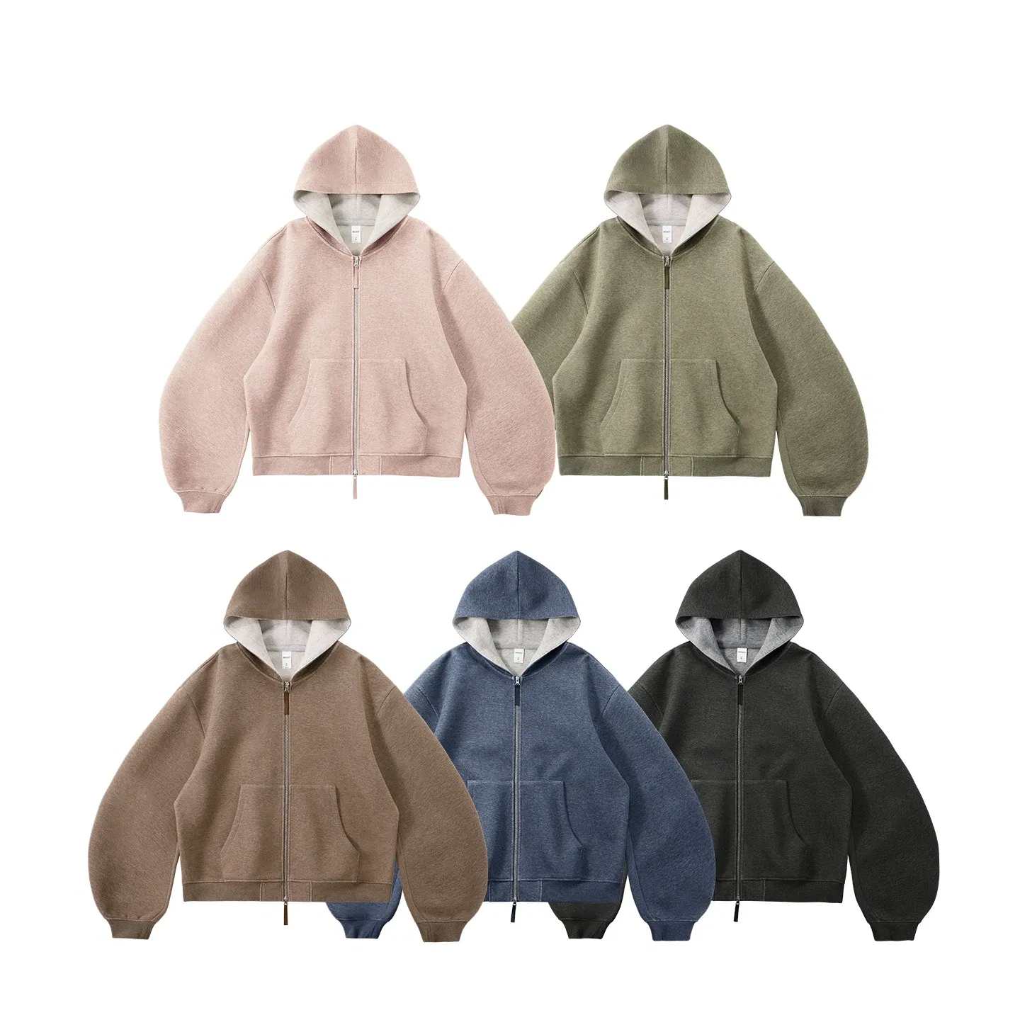 INFLATION Men Boxy Reversible Zip Up Hoodie Fall 2025 Short Contrast Color Streetwear Casual Jacket