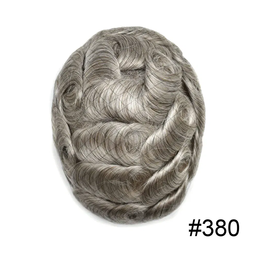 Toupee Color: 380#, Toupee Density: 90%, Length: 6 inches, Ships From: CHINA, Toupee Size: 8x10 - Men Toupee Hair Systems Ultra Thin Skin 0.06MM V-LOOP Capillary Prosthesis Invisible Hairline Real Human HairPieces Hair Units