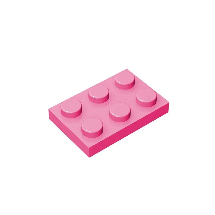 Color: WHITE - Educational Assemblage GOBRICKS Plate 2 x 3 compatible with lego 3021 pieces of children's toys building block Particles Plate
