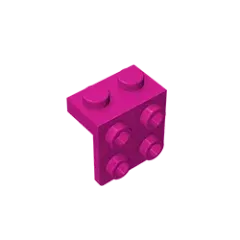 Color: CORAL RED - Gobricks GDS-641 ANGLE PLATE 1X2 / 2X2 compatible with lego 44728 21712 92411 children's DIY Educational Building Blocks
