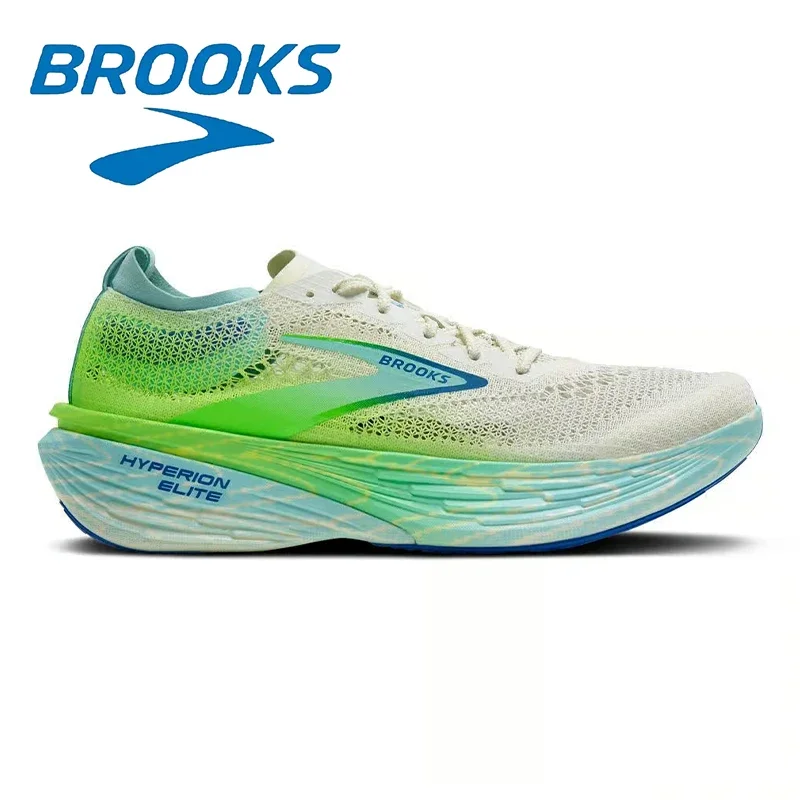 Color: MULTI, Shoe Size: 42 - Brooks Hyperion Elite 4 Series Gray Green Men's Casual Running Shoes Daily Cushioning Breathable Walking Sports Shoes