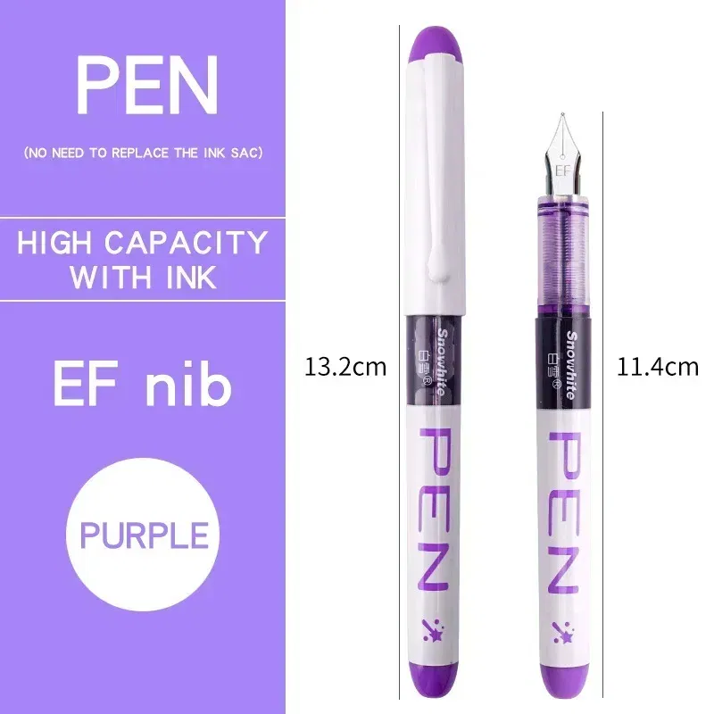 Color: Mixed Color - 0.5mm F /0.38mm EF Extra Fine Nib Disposable Classic Fountain Pens For Writing For Student Office Painting & Creative Projects